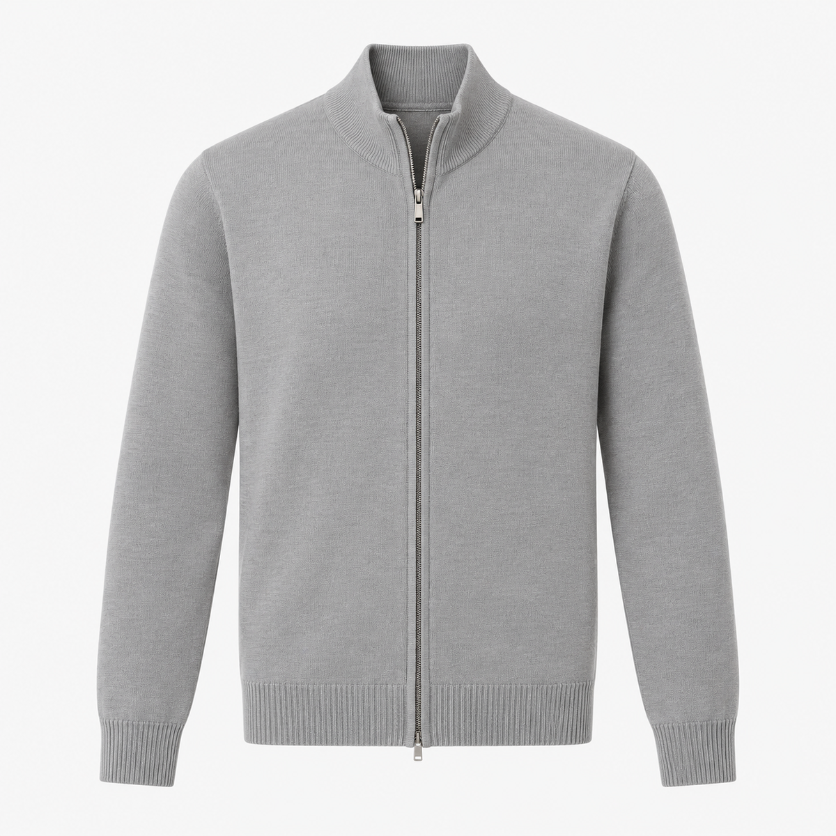 Slim-fit cardigan til mænd med lynlås foran | Afslappet cardigan