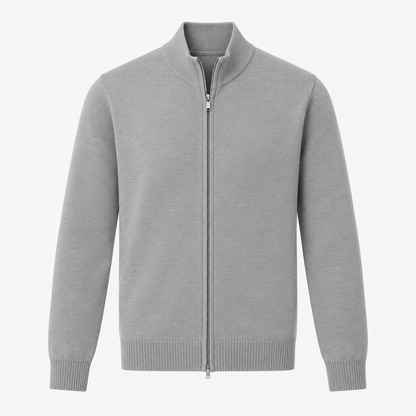 Slim-fit cardigan til mænd med lynlås foran | Afslappet cardigan