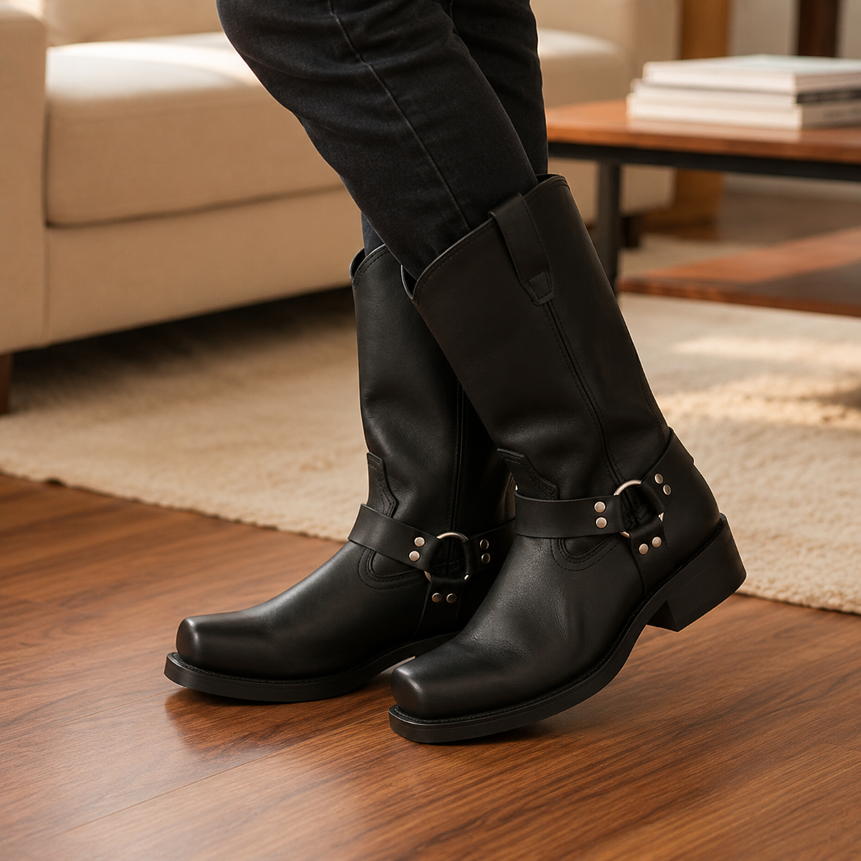 Herrestøvler Harness Slip-On Oliebestandige | Motorcykelstøvler