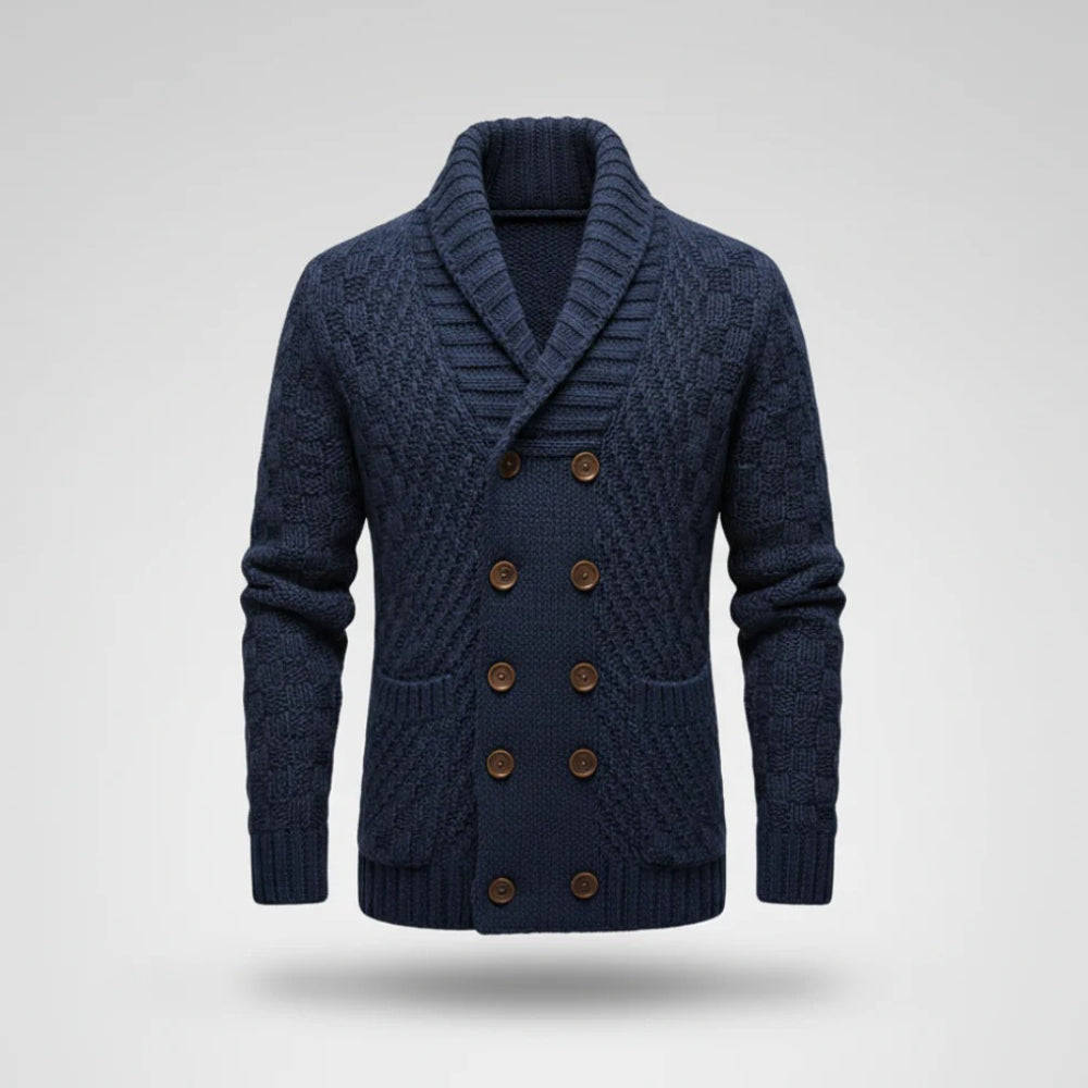 Men’s Jacket Knit Shawl Collar Long Cardigan