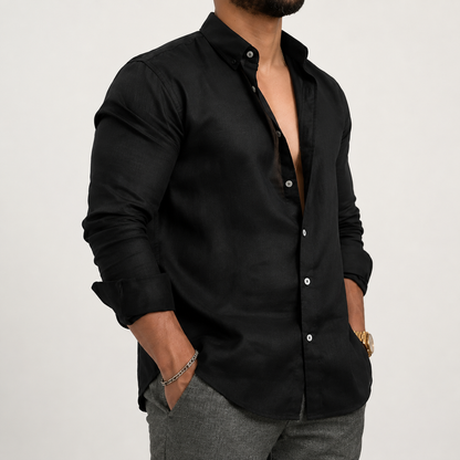 Camisa casual de manga comprida para homem | Uso diário