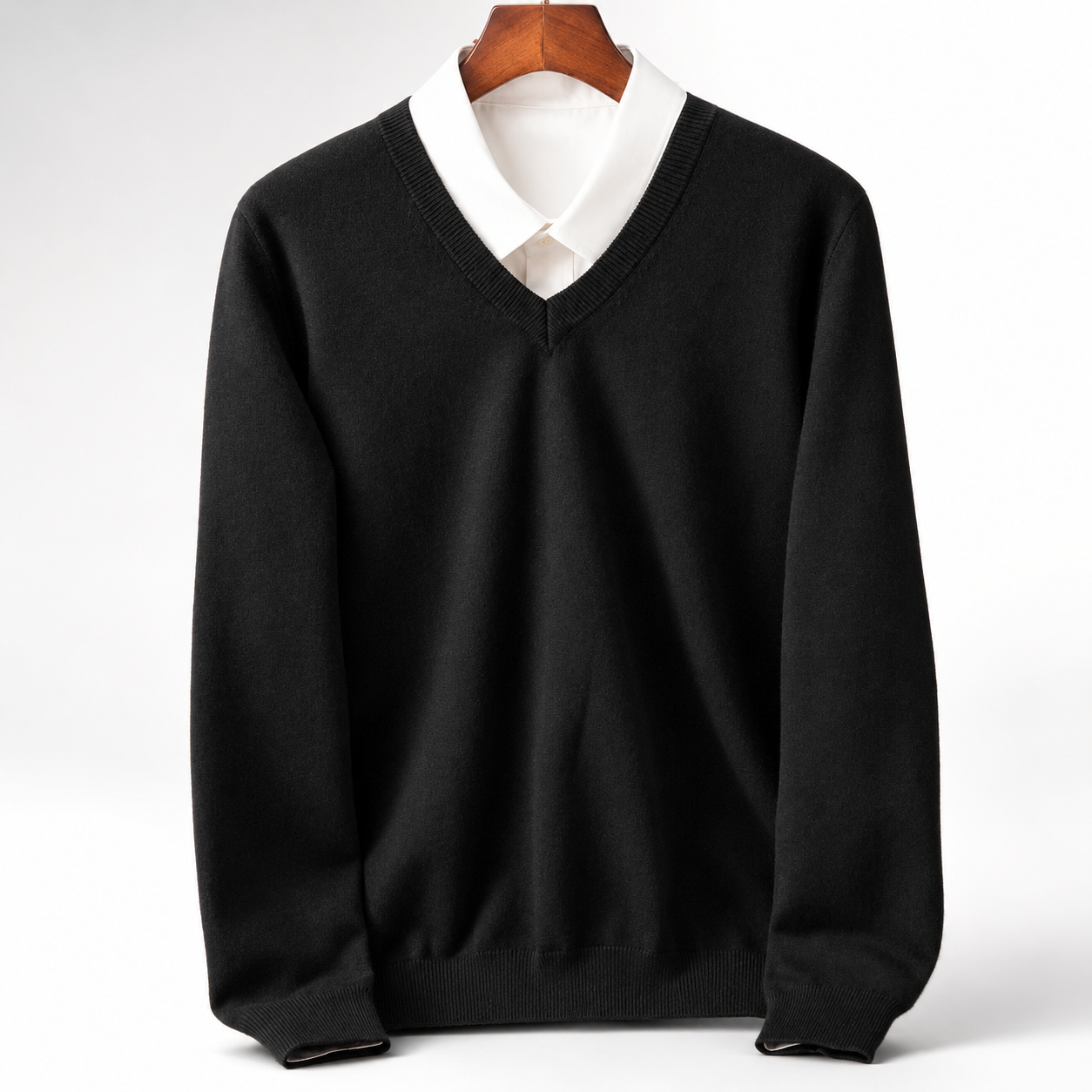 Suéter de cachemira para hombre, cuello redondo, tejido de punto