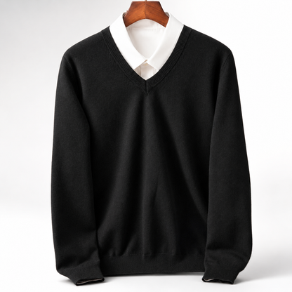 Suéter de cachemira para hombre, cuello redondo, tejido de punto