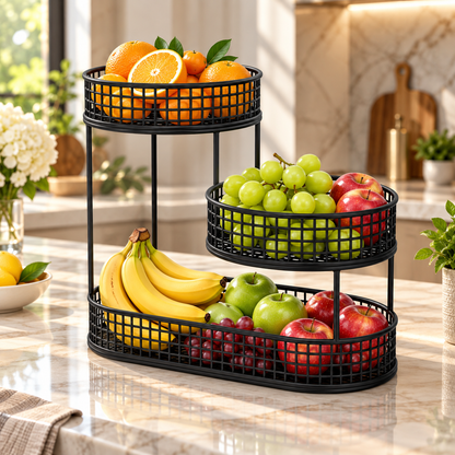 Metal Fruit Stand Elegant Snack Stand Kitchen Organizer