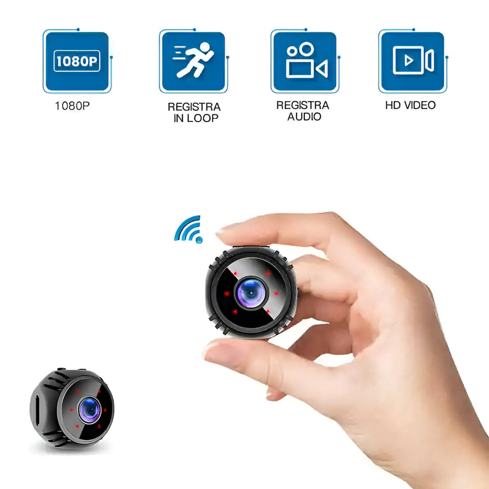 Mini cámara de seguridad Dispositivo con detección de movimiento Visión nocturna WiFi