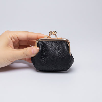 Mini joyero organizador de cuero genuino con cierre dorado para viaje