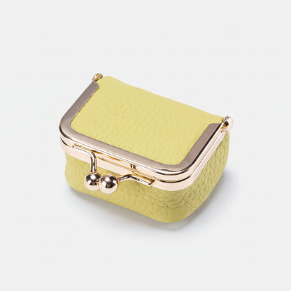 Mini joyero organizador de cuero genuino con cierre dorado para viaje