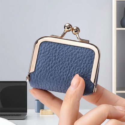 Mini joyero organizador de cuero genuino con cierre dorado para viaje