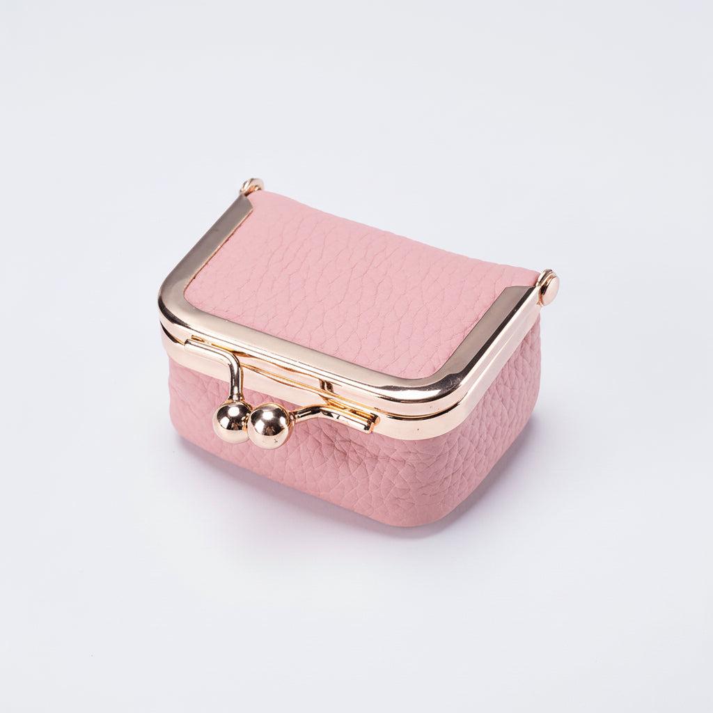 Mini joyero organizador de cuero genuino con cierre dorado para viaje