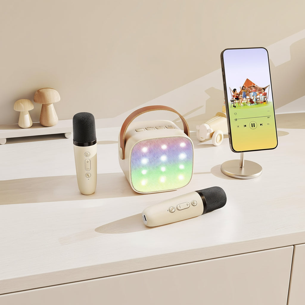 Karaoke Maskine Bluetooth Højtaler Trådløs Mikrofon