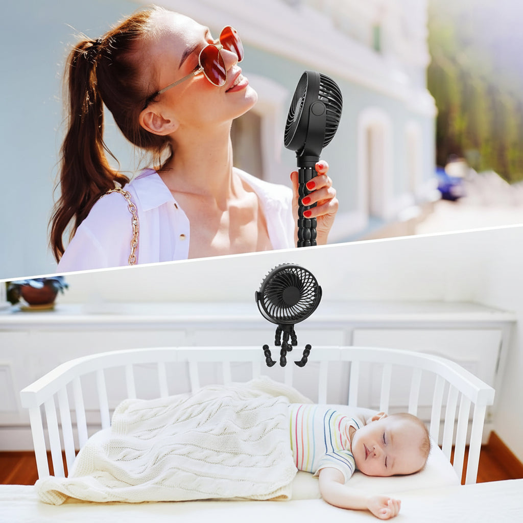 Tragbarer Ventilator Clip Akku Betrieben Kinderwagenventilator