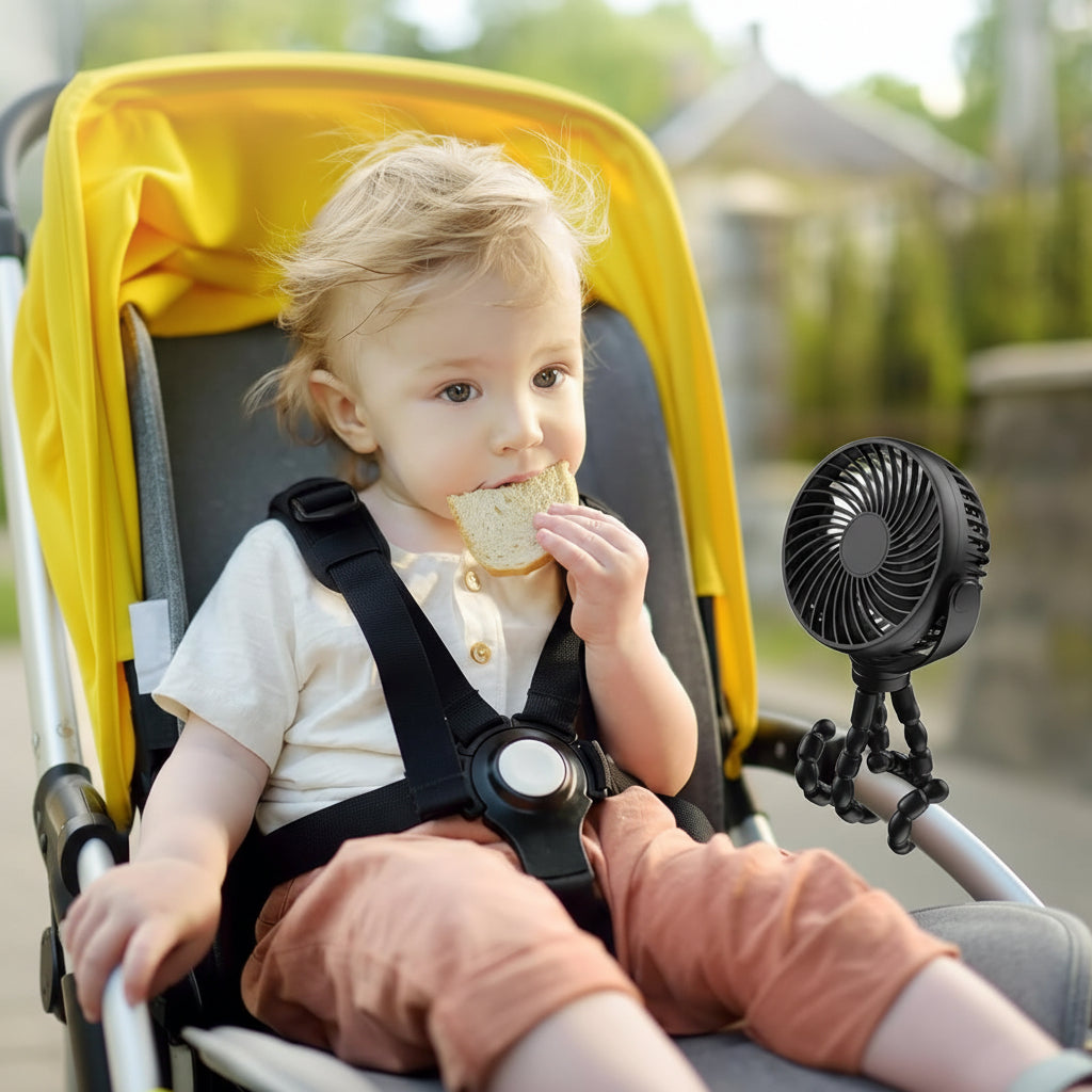 Tragbarer Ventilator Clip Akku Betrieben Kinderwagenventilator