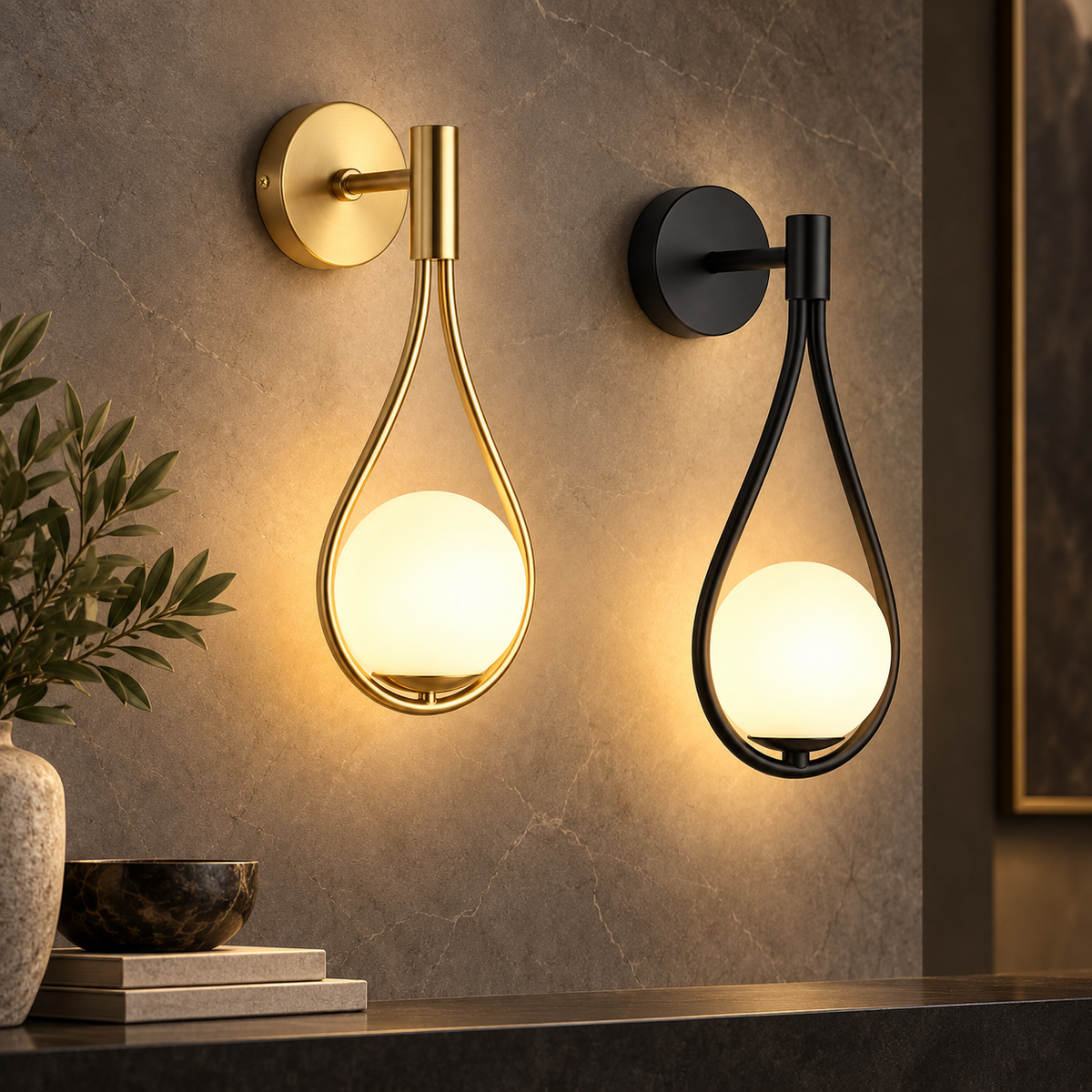 Minimalistisk accentvæglampe med varmt, stemningsfuldt lys og moderne design