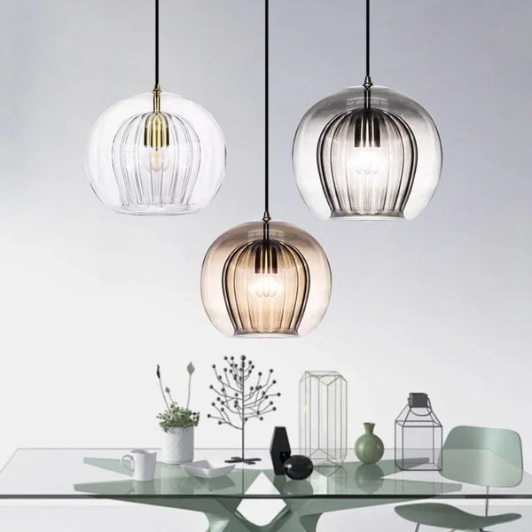 Candeeiro de Teto em Vidro Moderno | Iluminação Ambiente Elegante