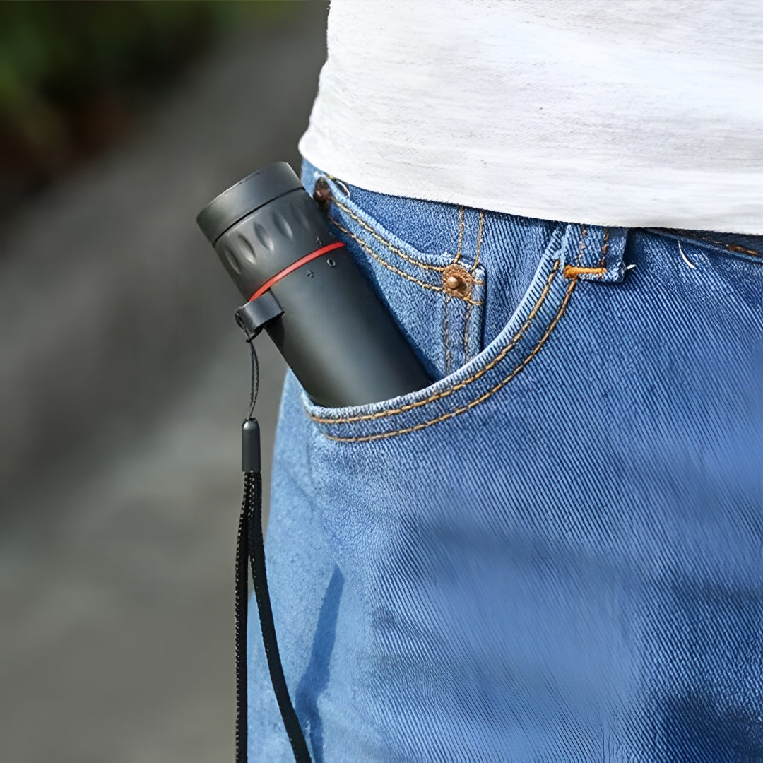 Telescop monocular compact rezistent la apă cu suport pentru telefon