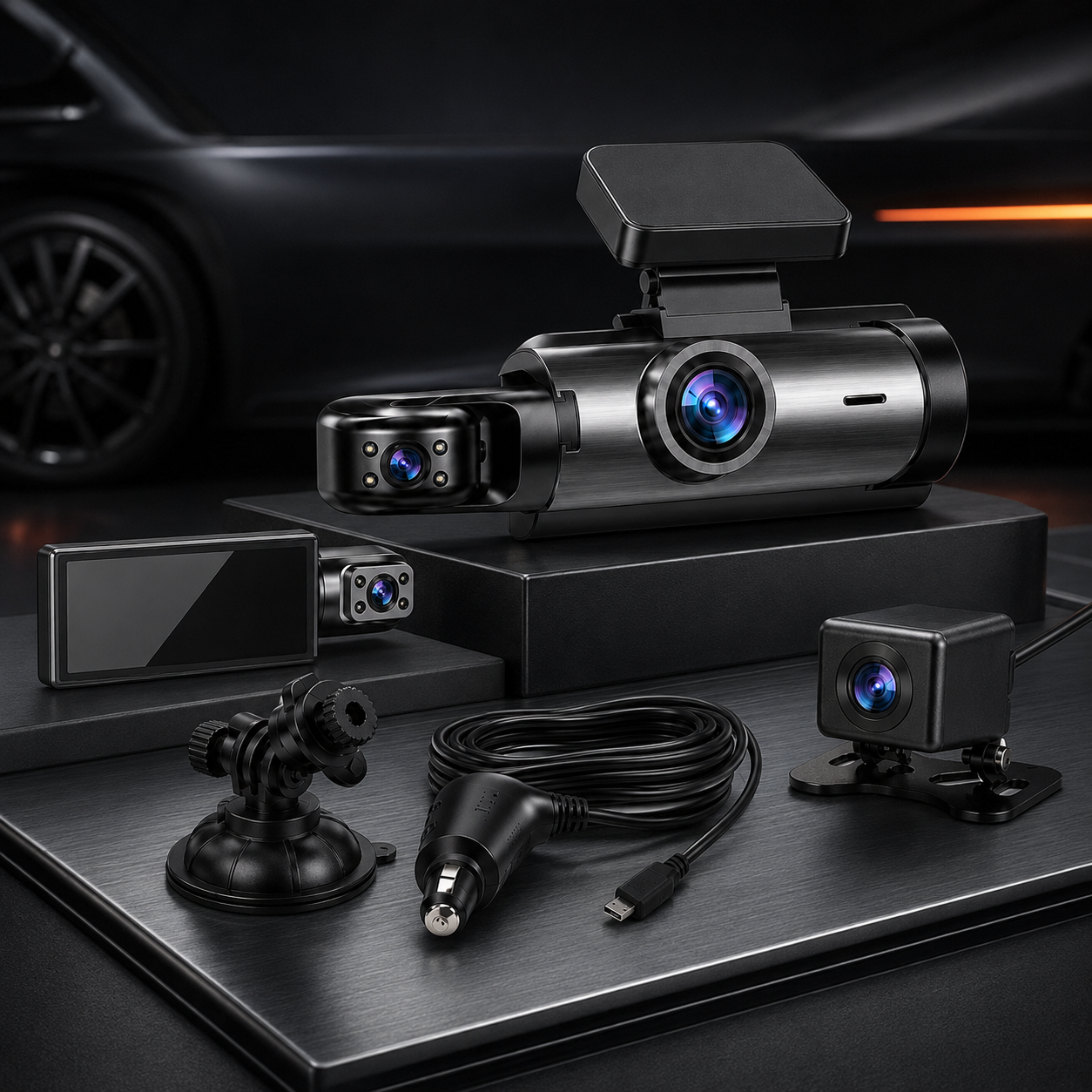 Multi Channel Dash Cam Full HD Loop Recording Dual Lens