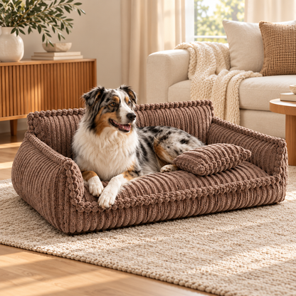 Skridsikker ortopædisk hundeseng med vaskbart betræk, hyggeligt sofadesign
