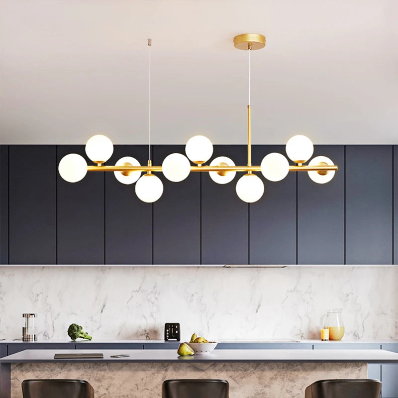 NordicGlow | Elegant Glass Pendant Light | Kitchen Pendant Lighting & Black Options