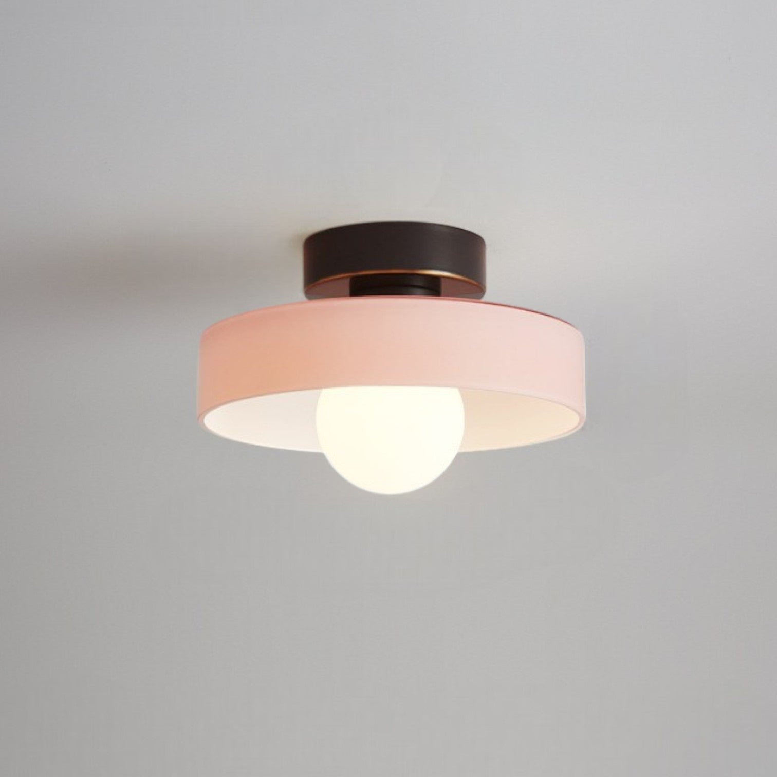 French Bauhaus Ceiling Lamp | Minimalist Brass & Glass Light