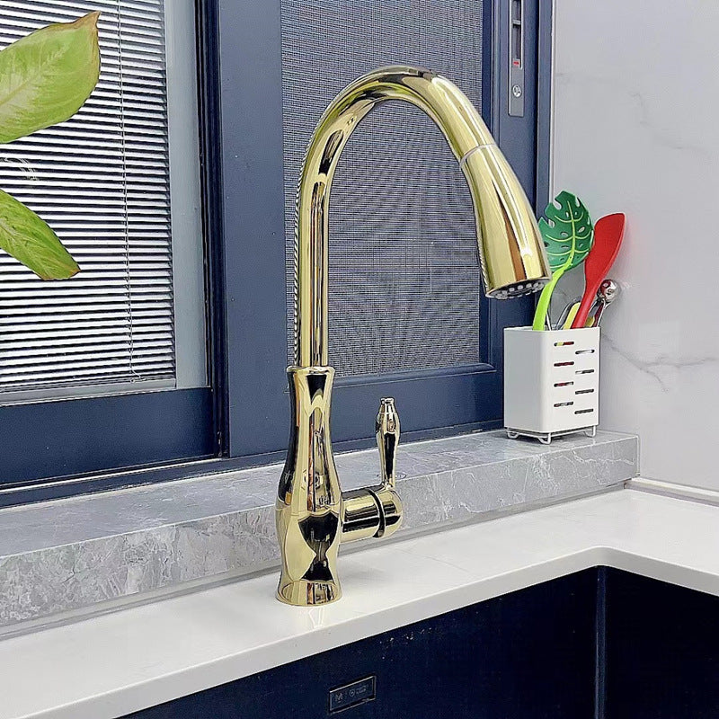 Rubinetto da cucina estraibile in metallo per lavello design