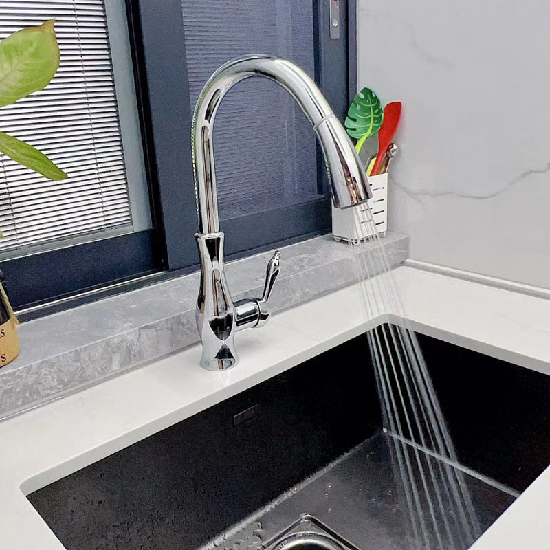 Rubinetto da cucina estraibile in metallo per lavello design