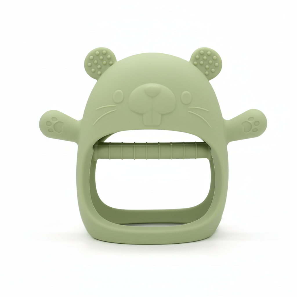 Baby Teething Mitten Silicone Chew Glove Soothing Sore Gums