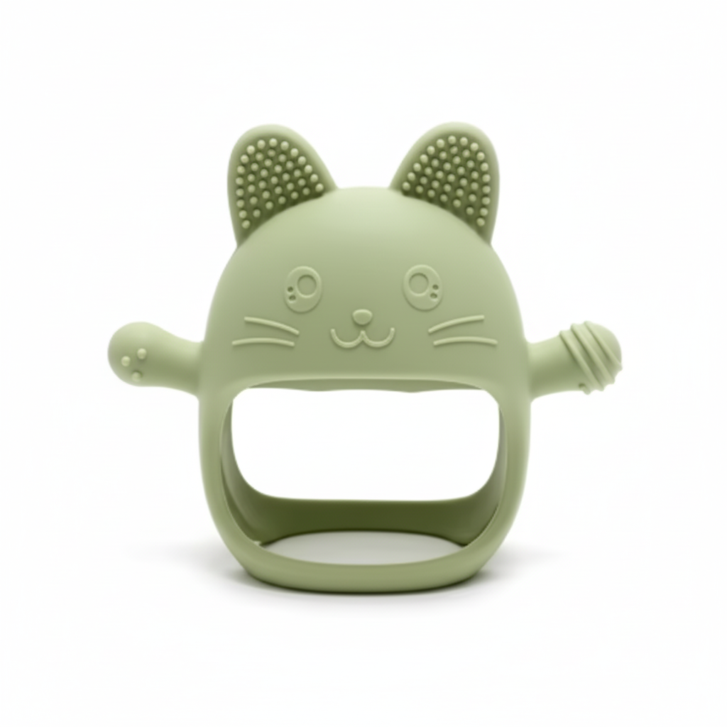 Baby Teething Mitten Silicone Chew Glove Soothing Sore Gums