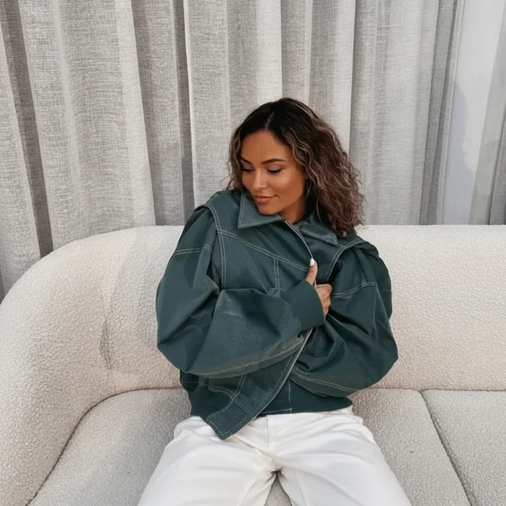 Chaqueta extragrande para mujer ropa exterior informal estilo diario