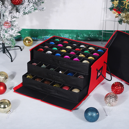 Scatola per Conservare Addobbi Natalizi con Vassoi Impilabili e Separatori