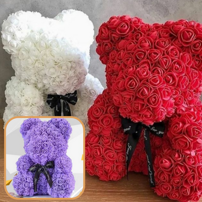 Rose Bear Mothers Day Gift Artificial Flower Teddy Decoration