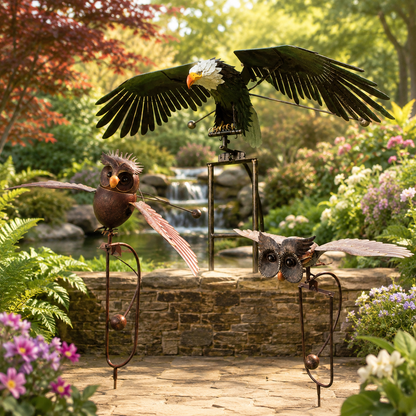 Outdoor Garden Bird Decoration Flapping Wings Design