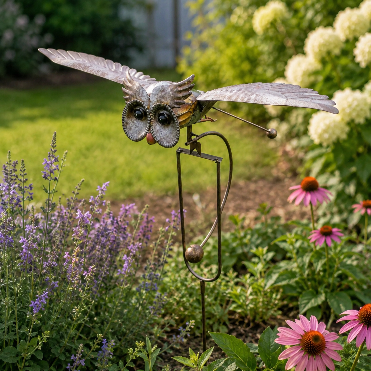 Outdoor Garden Bird Decoration Flapping Wings Design