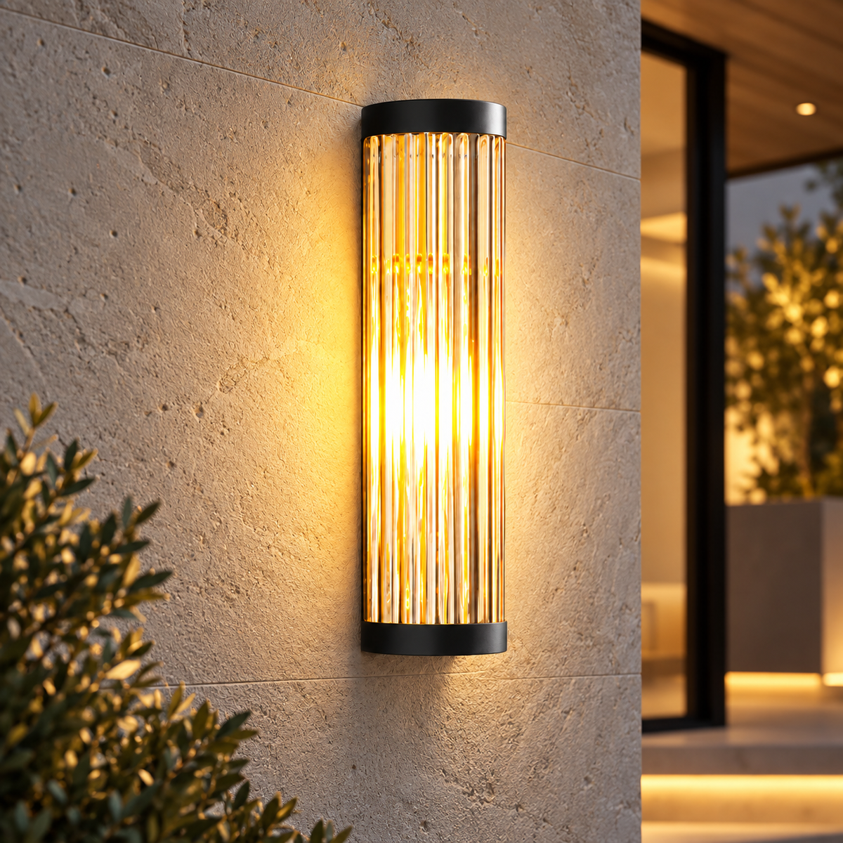 Lámpara de pared para exterior de metal, resistente a la intemperie, de diseño moderno