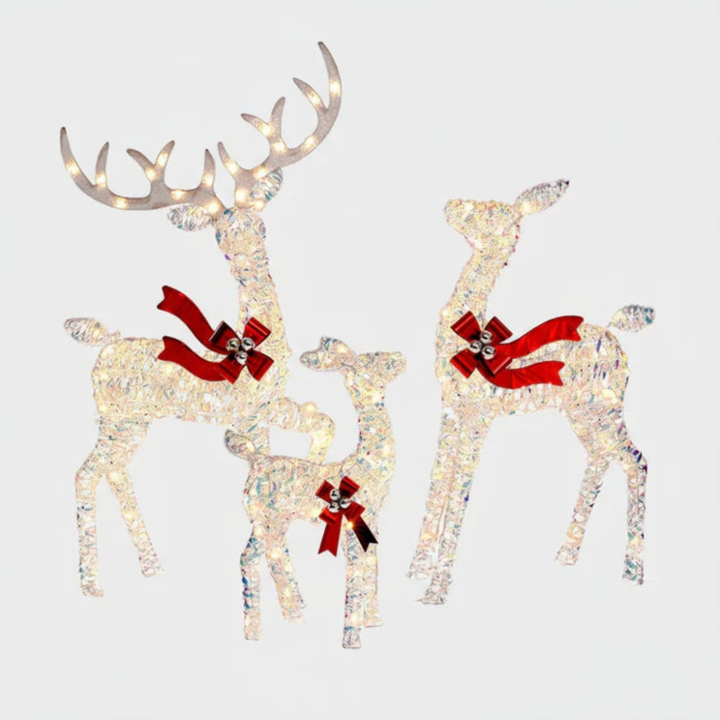 Outdoor Christmas Decorations Lighted Reindeer Family Garden Decor 2