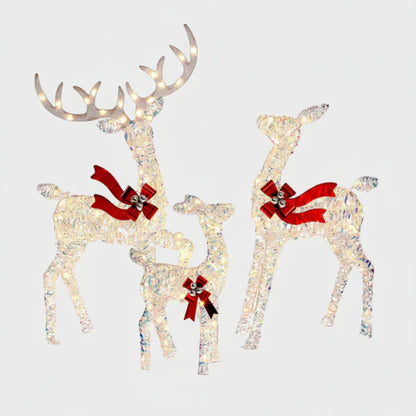 Outdoor Christmas Decorations Lighted Reindeer Family Garden Decor 2