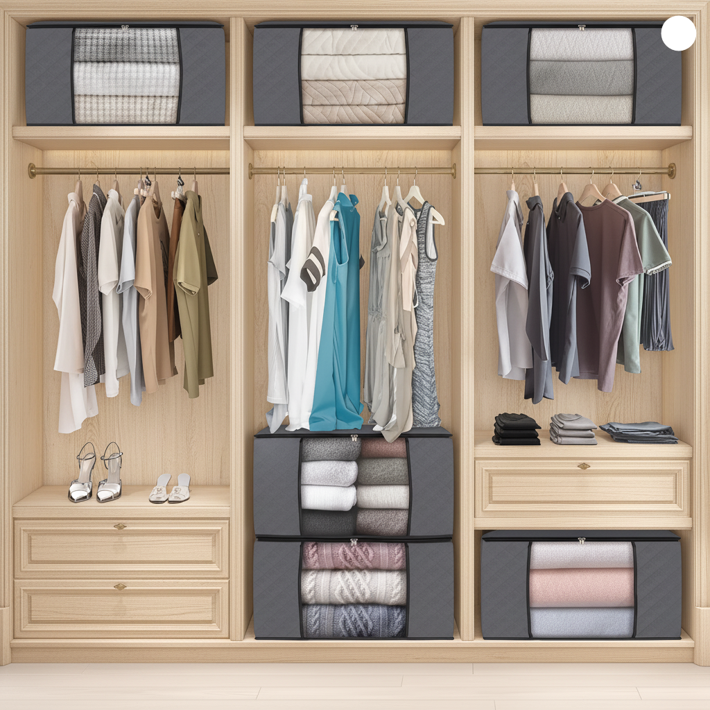 Sacos de Armazenamento Organizador de Tecido Dobrável Grandes Recipientes para Roupa