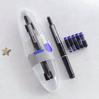 Fountain Pen Retractable Stainless Steel Refillable Writing Pen