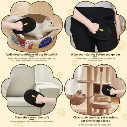 כפפת הסרת שערות חיות מחמד לניקוי רהיטים, בגדים ושטיחים