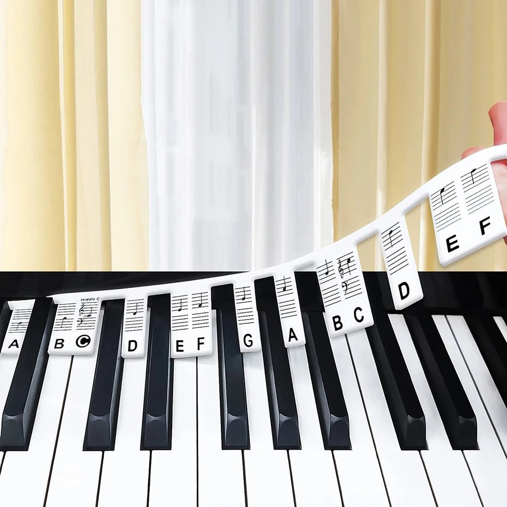 Adesivi per Tastiera Pianoforte Etichette in Silicone per Note Apprendimento Tasti