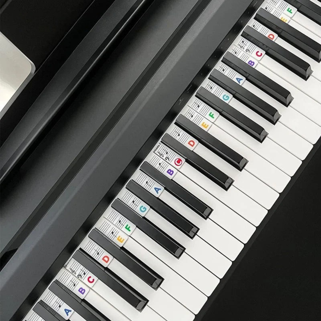 Adesivi per Tastiera Pianoforte Etichette in Silicone per Note Apprendimento Tasti