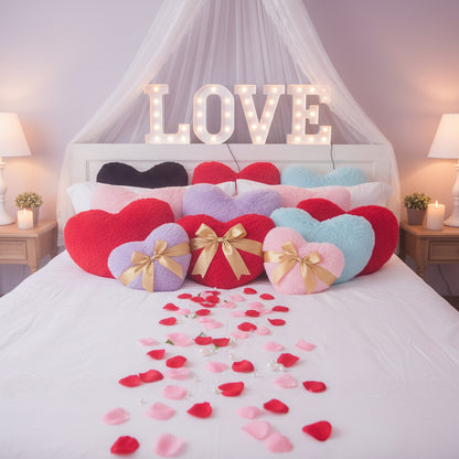 Almofada Decorativa em Forma de Coração Almofada de Sofá Peluche