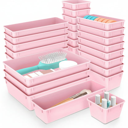 Set di vassoi in plastica per organizzare i cassetti Cucina Ufficio Bagno