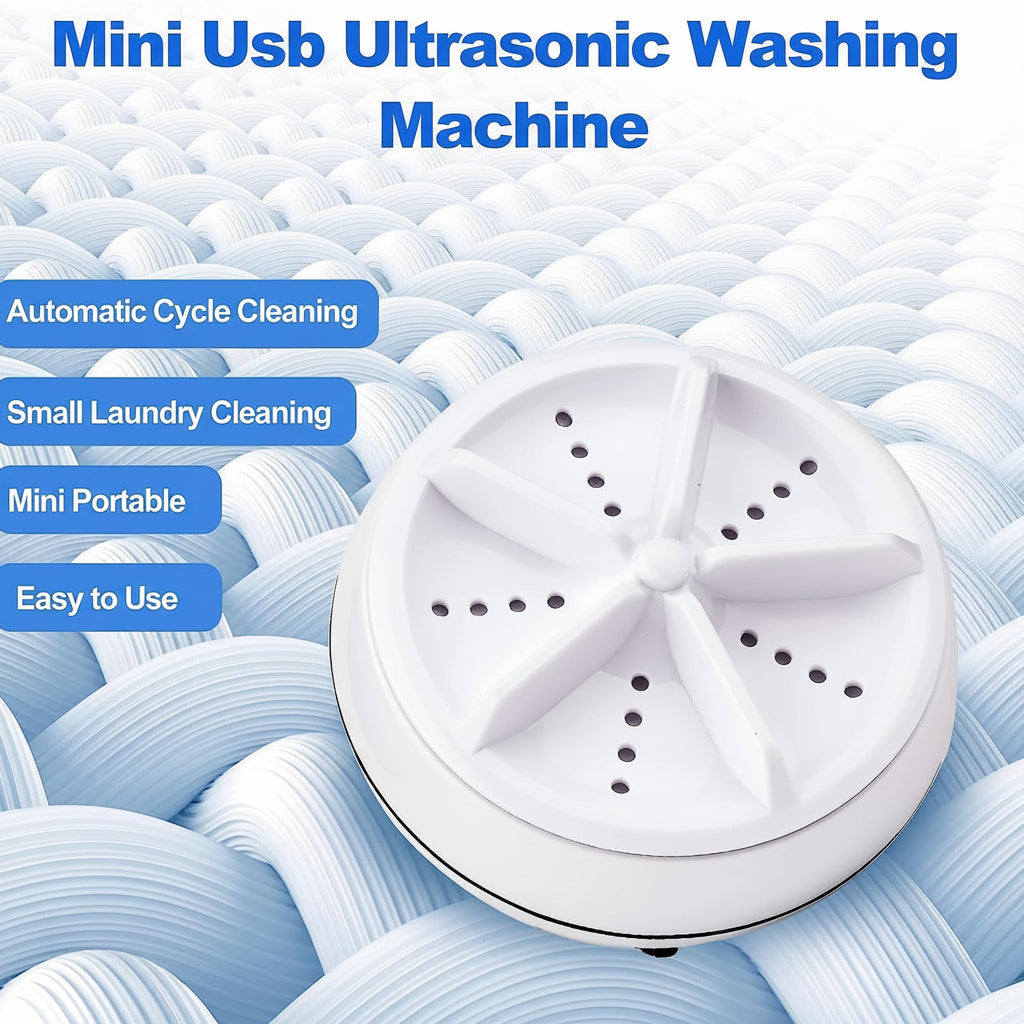 מכונת כביסה מיני ניידת לניקוי בגדים באולטרסוניק עם חיבור USB