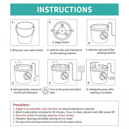 מכונת כביסה מיני ניידת לניקוי בגדים באולטרסוניק עם חיבור USB