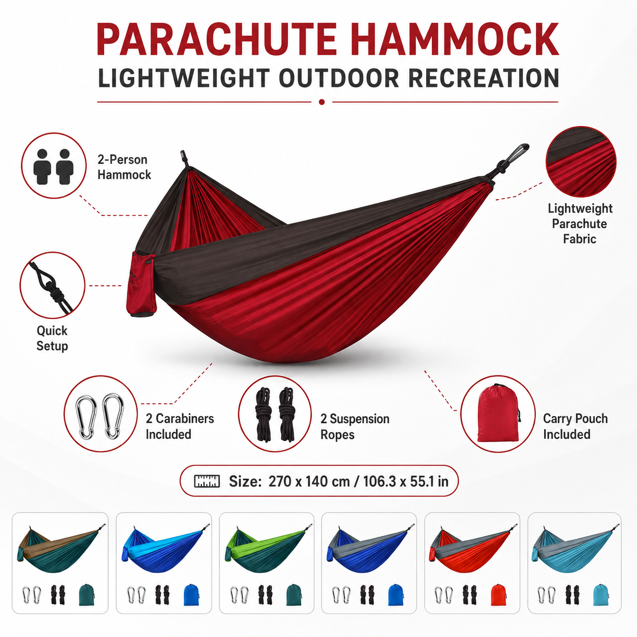 Parachute Hammock Lightweight Outdoor Recreation