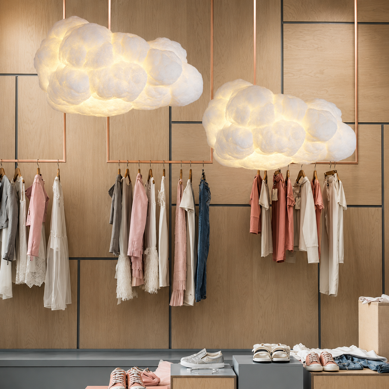 Candeeiro de Teto Suspenso Moderno Nuvem Branca Lustre