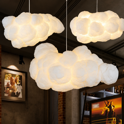 Candeeiro de Teto Suspenso Moderno Nuvem Branca Lustre