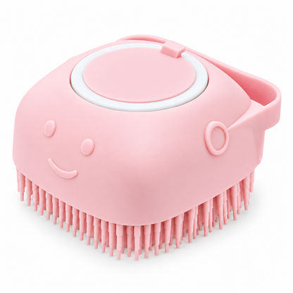 Komfortabel kæledyrsbørste med shampoo-dispenser