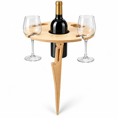 Picnic Wine Table Foldable Outdoor Portable Wooden Stand
