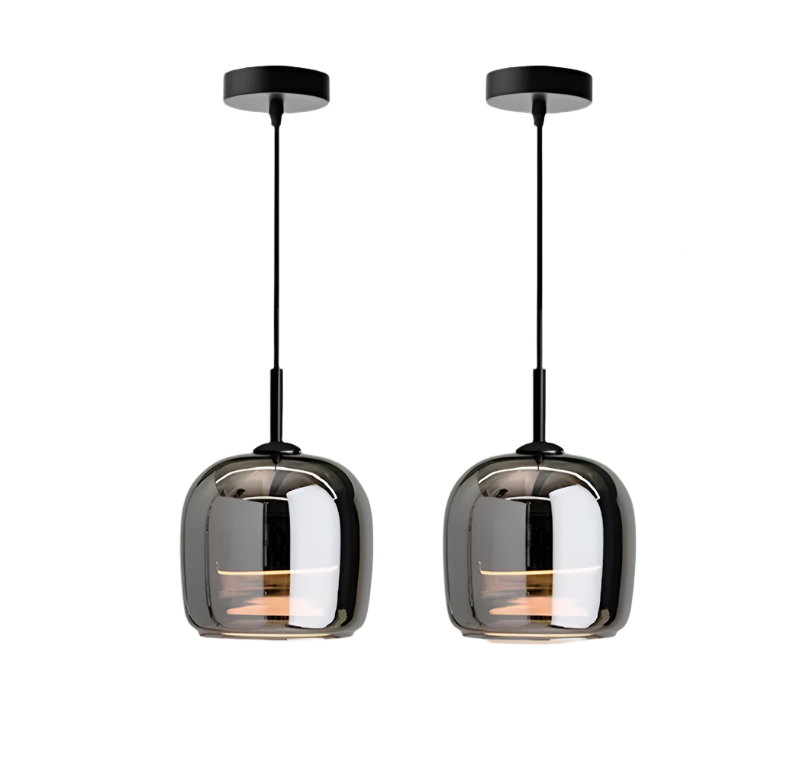 Nordic Black Glass Pendant Light | Modern LED Hanging Lamp
